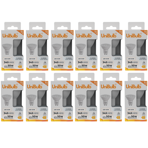 UniBulb LED GU10 345lm 3.6W 6500K (Daylight) Light Bulb - Pack of 12 bulb front