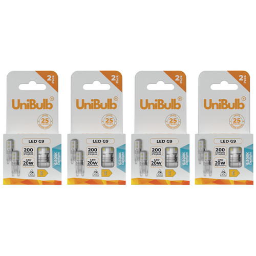 UniBulb LED G9 Bulb 200lm 1.8W 6500K (Daylight) Light bulb - Box of 8 front