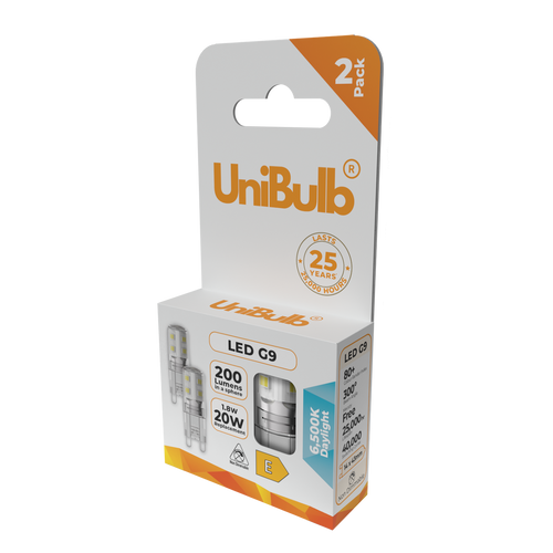 UniBulb LED G9 Bulb 200lm 1.8W 6500K (Daylight) Light bulb - Box of 2 side
