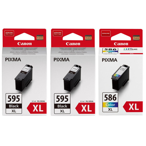 2x Canon PG595XL Black & 1x CL586XL Colour Ink Cartridge