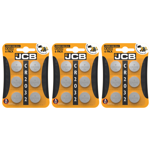 JCB CR2032 Lithium Batteries - Pack of 18