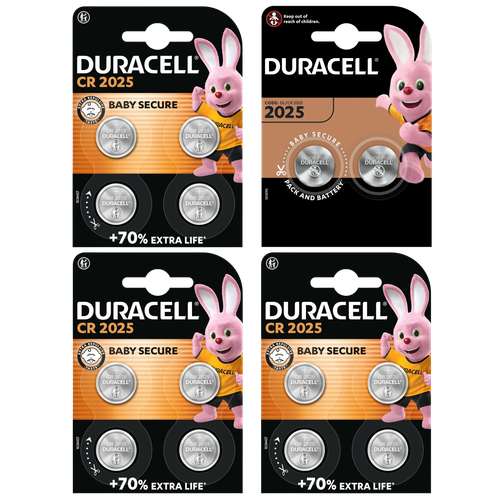 Duracell CR2025 Lithium Coin Cell Button Battery - Pack of 14