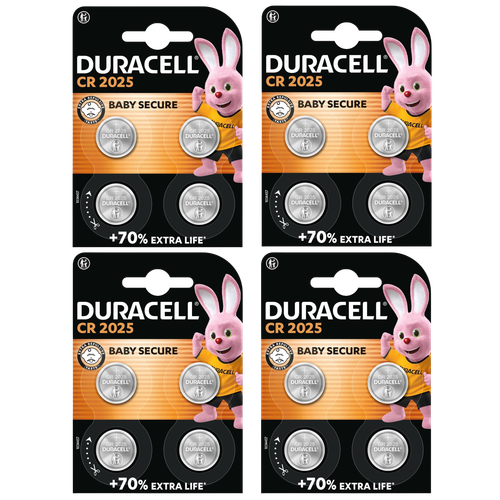Duracell CR2025 Lithium Coin Cell Button Battery - Pack of 16