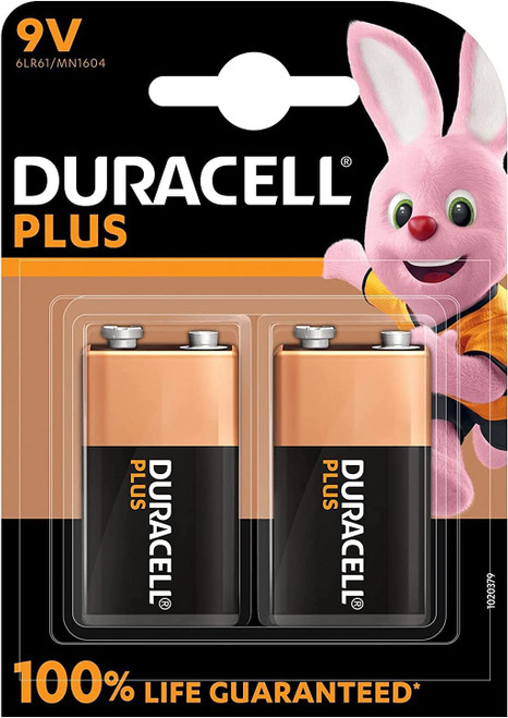 Duracell 9V Plus Power Battery, 2 Pack, S18718