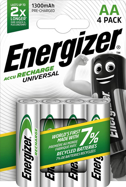 Energizer AA 1300mAh Rechargeable Batteries - Pack of 4 ENEAA1300MAH4PK