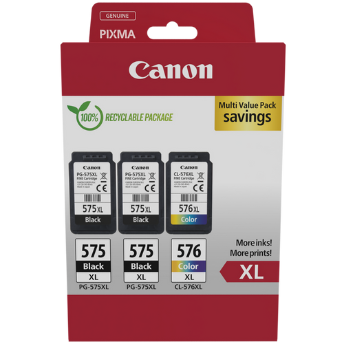 2x Original Canon PG575XL Black 1x CL546XL Colour Ink Cartridge Combo Pack 5437C004