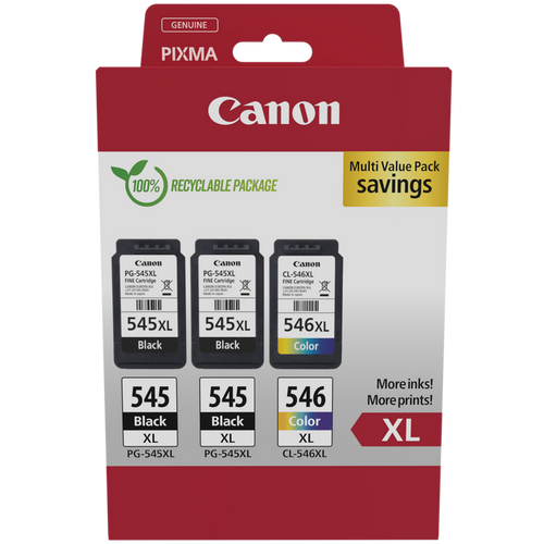 2x Canon PG545XL Black & 1x CL546XL Colour Ink Cartridge Photo Value Pack 8286B013
