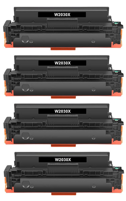 4x Ink Jungle HP 415X W2030X Black compatible laser toner cartridges with chip for HP Laserjet pro M455dn M480f M479dw M479fdn M479fdw M479fnw M454dn M454dw printer