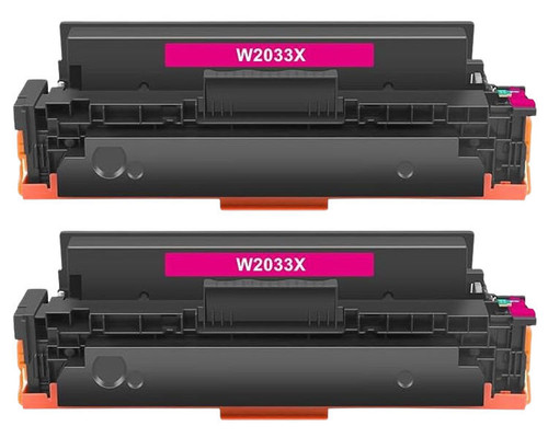 2x Ink Jungle HP 415X W2033X Magenta compatible laser toner cartridge with chip for HP Laserjet M455dn M480f M479dw M479fdn M479fdw M479fnw M454dn M454dw Printers