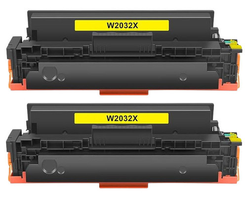 2x Ink Jungle HP 415X W2032X Yellow compatible laser toner cartridges with chip for HP Laserjet M455dn M480f M479dw M479fdn M479fdw M479fnw M454dn M454dw Printers