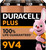 Duracell 9V Plus Power Battery, 4 Pack, S18718