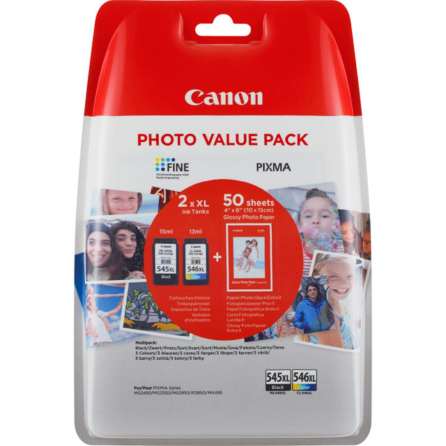 Original Canon PG545XL Black CL546XL Colour Ink Cartridge 8286B001AA 8288B001AA 8286B006AA photo value pack
