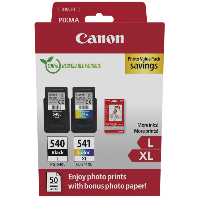 Original Canon PG540L Black CL541XL Colour Ink Cartridge photo value pack 5224B012AA 5224B010AA 5226B005AA