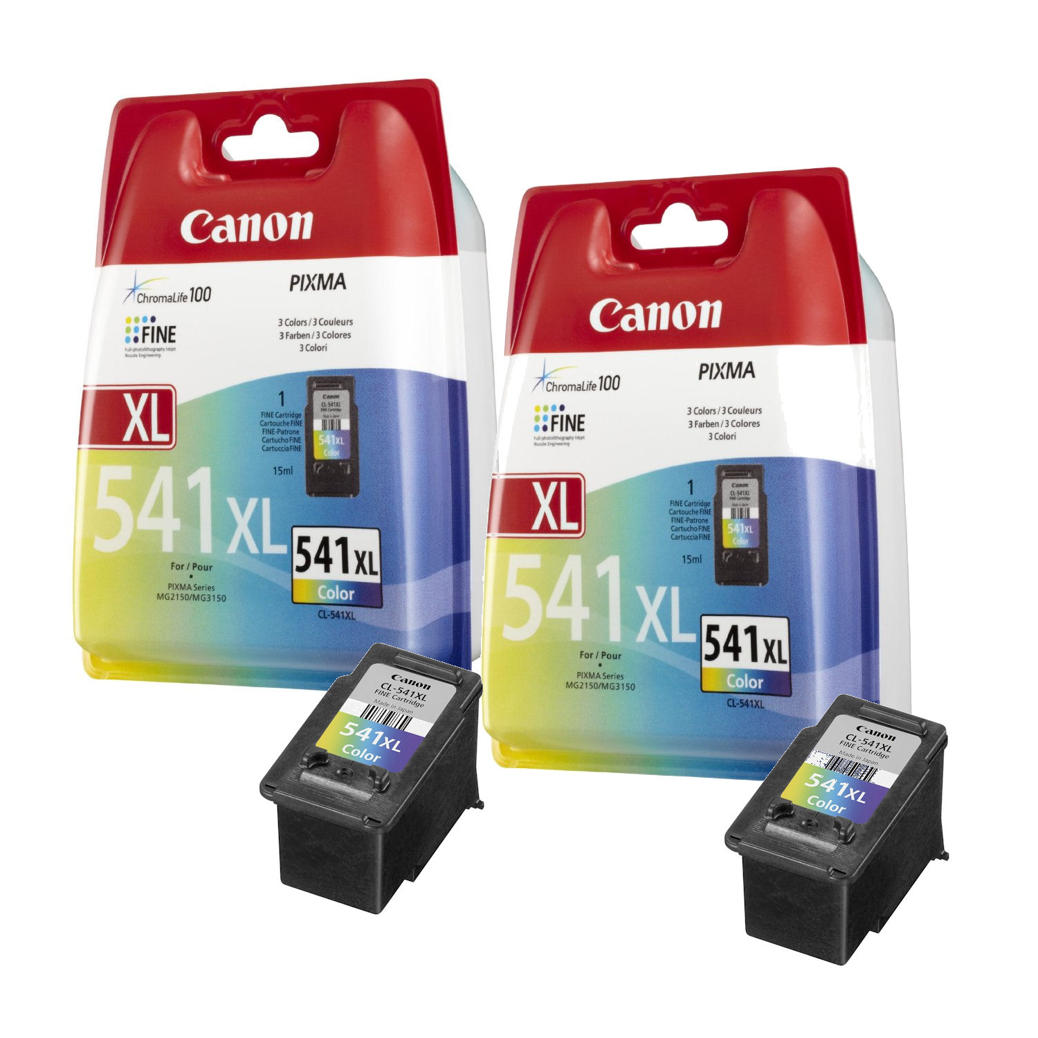 2x Original genuine Canon CL541XL Colour Ink Cartridges 5226B005AA