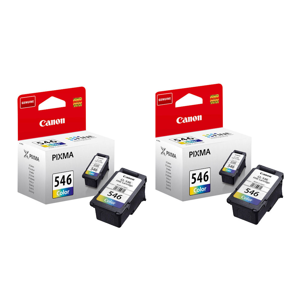 2x Original Canon CL546 Colour Ink Cartridges 8289B001AA