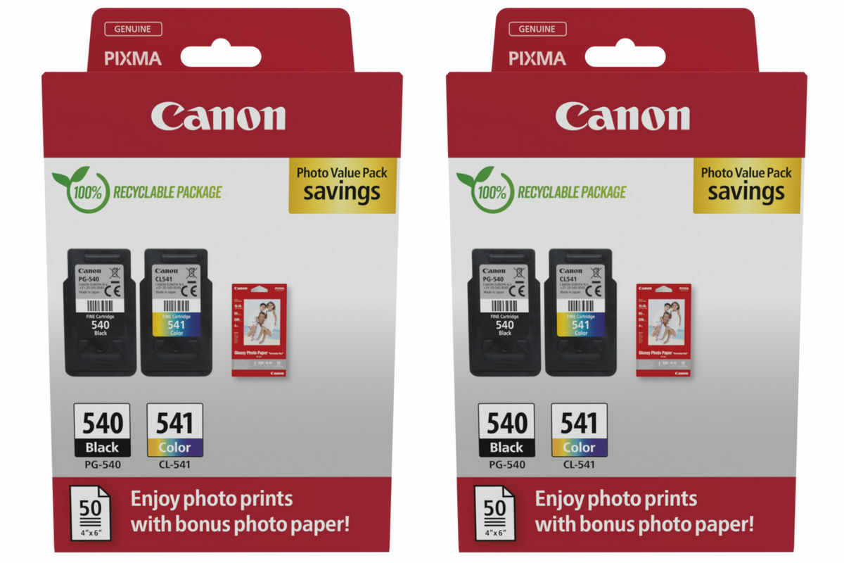 Canon PG-540 CL 541 Photo Value Pack Inktcartridge Zwart 3 Kleuren Multipack - View #11