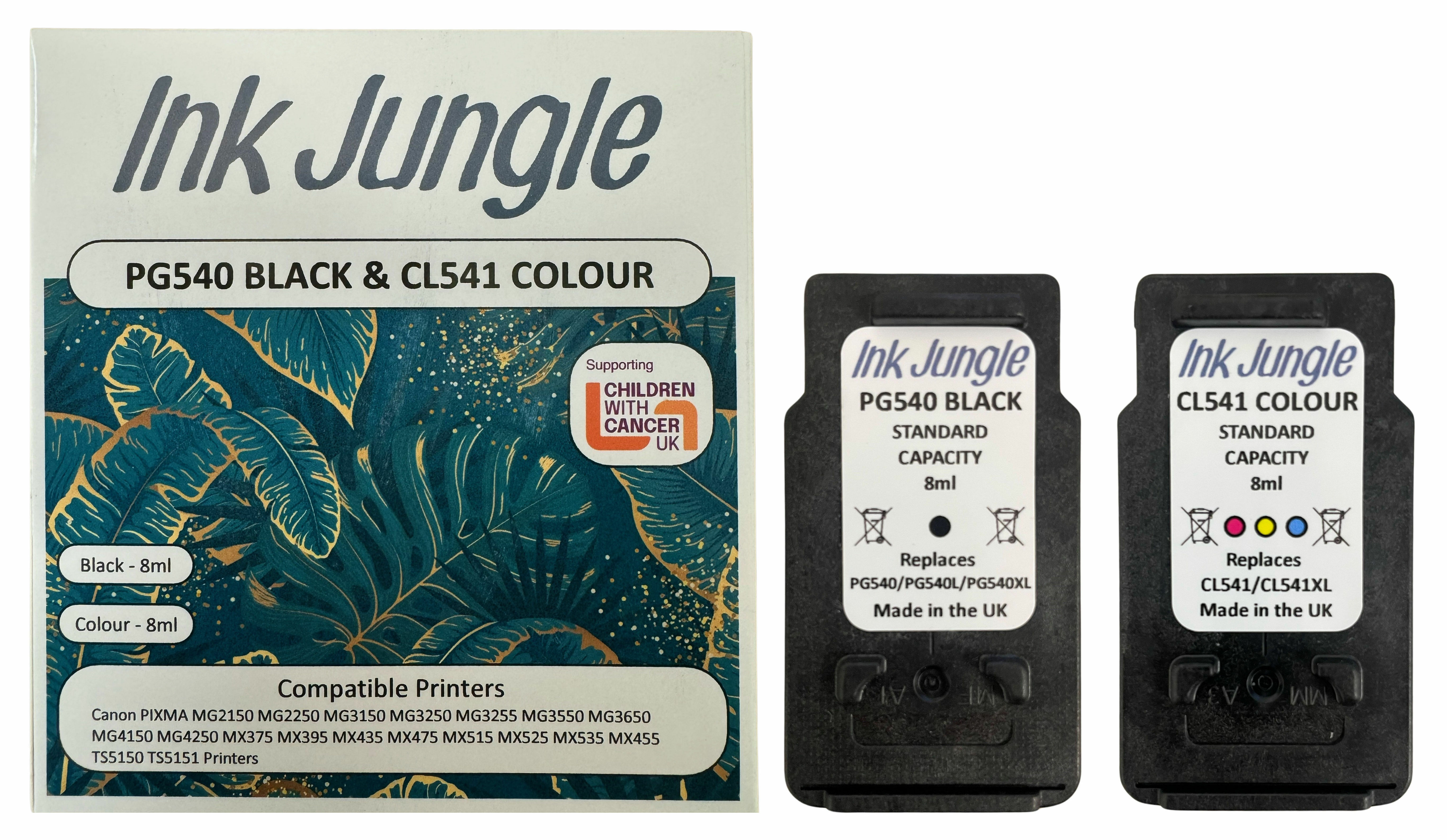 Canon PG540 Black & CL541 Colour Refilled Ink Cartridge 5225B006AA 5225B001AA 5227B005AA