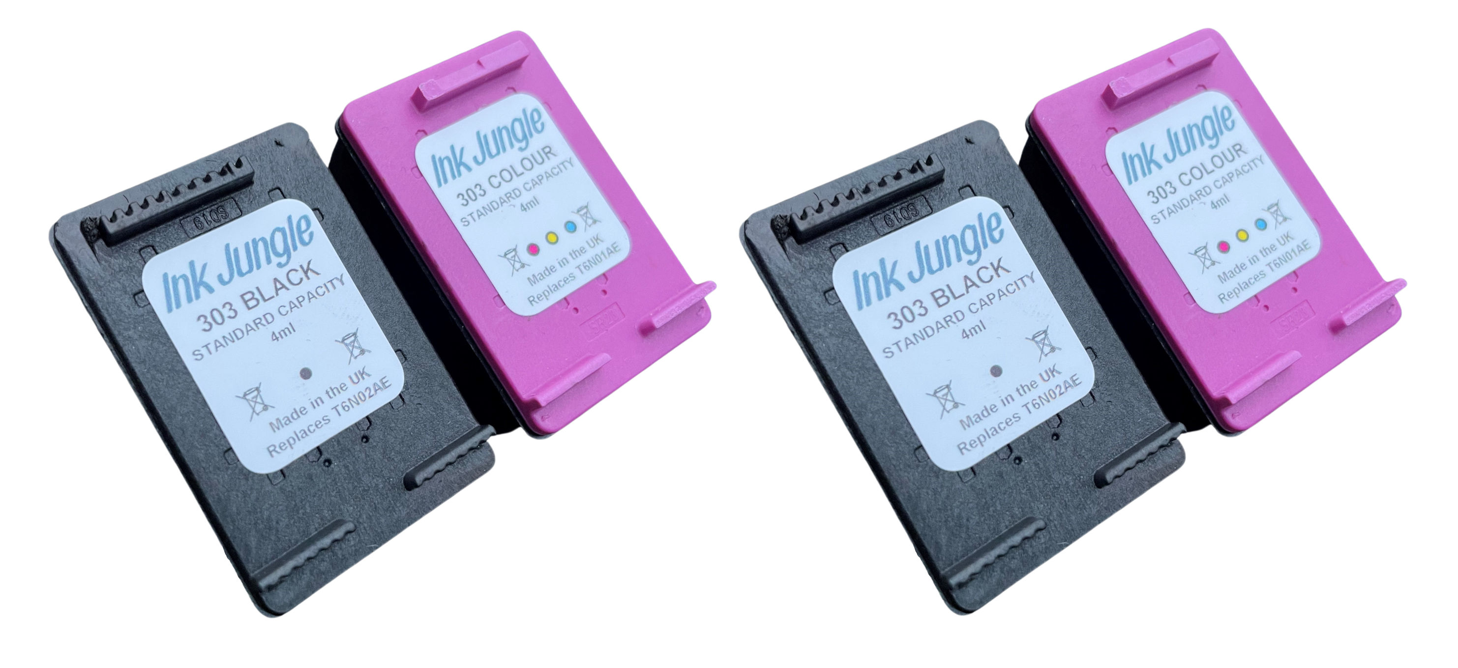 2x HP 303 Black and colour Ink Cartridges T6N01AE 3YM92AE T6N02AE
