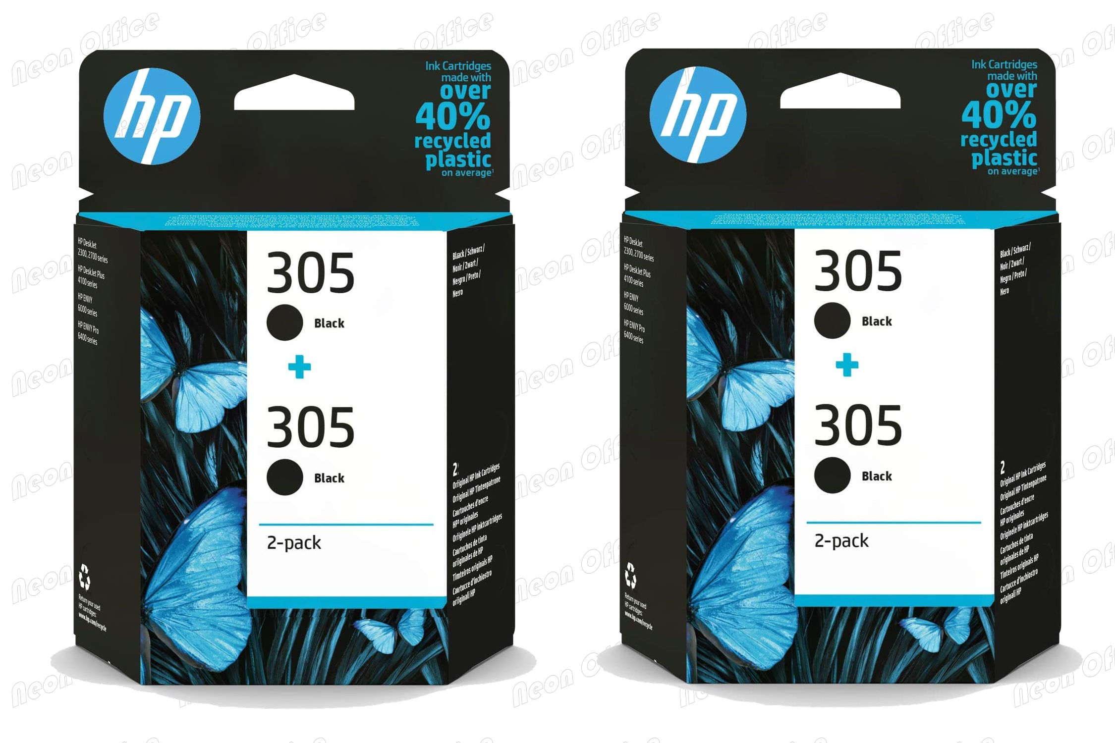 2x Original HP 305 Black and colour Ink Cartridges 3YM61AE 3YM62AE 6ZD17AE