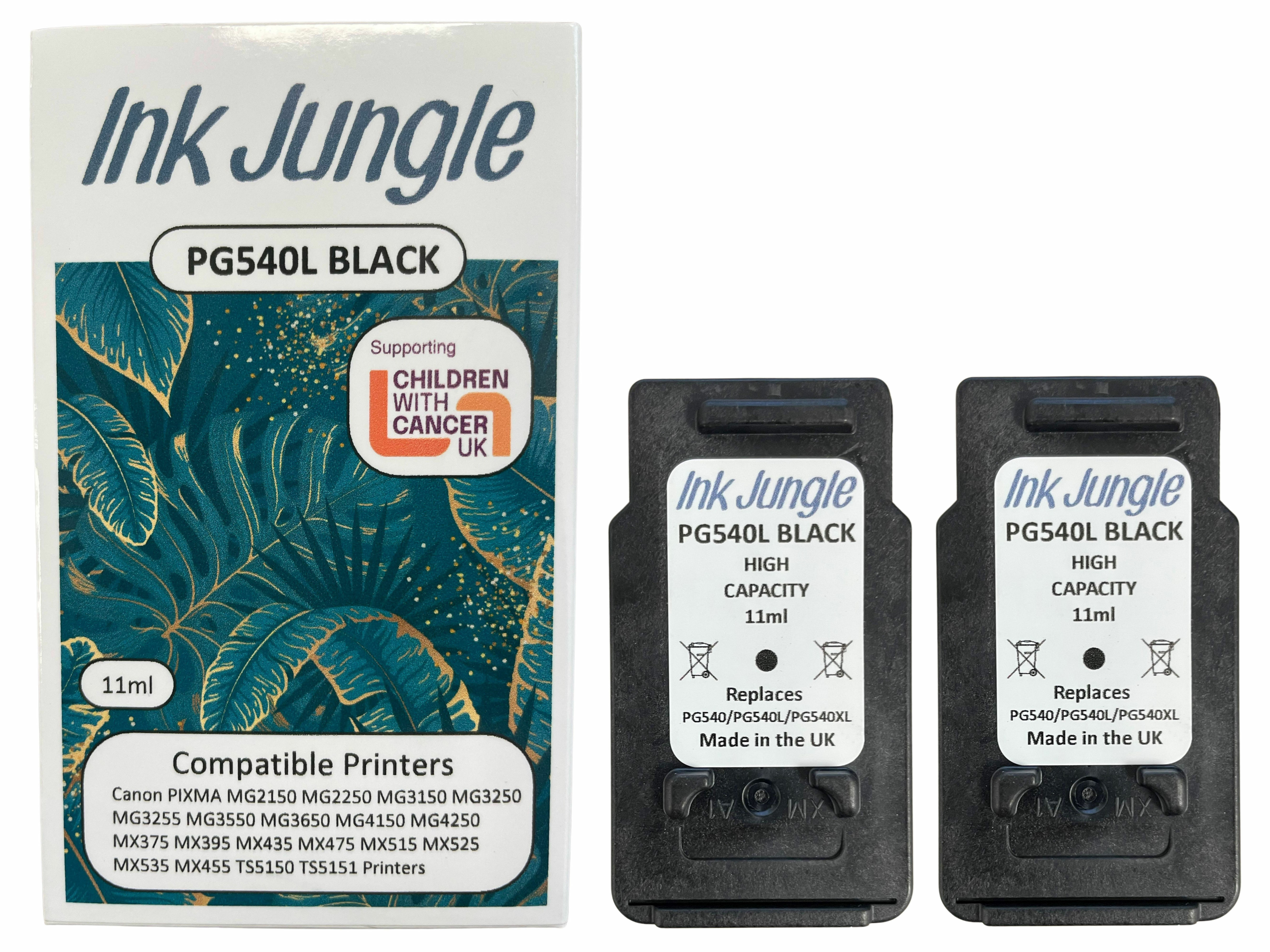 2x Canon PG540L Black Ink Cartridges 5224B010AA