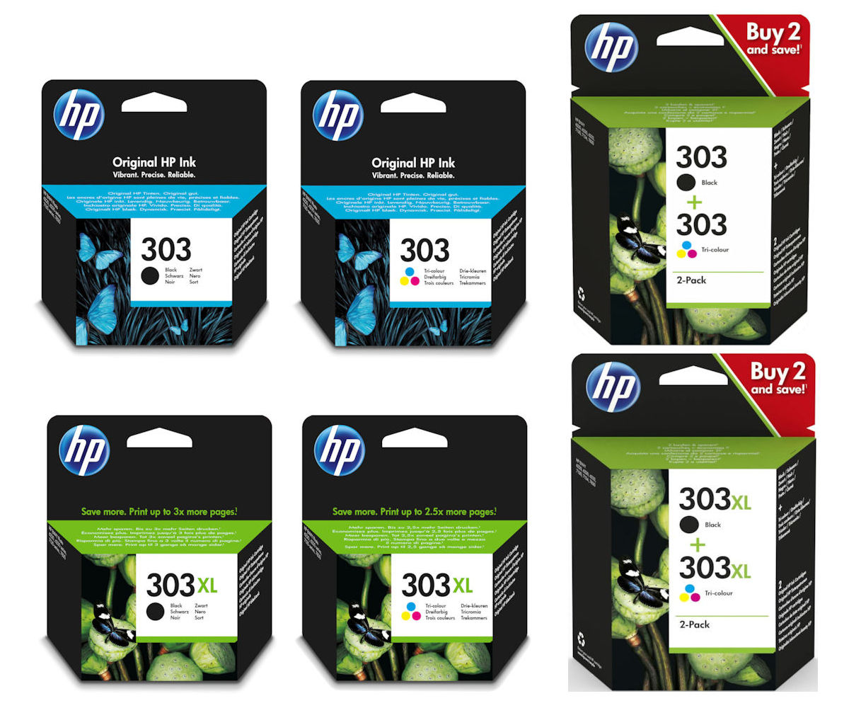 Genuine original HP 303 303XL Black Colour Ink Cartridge T6N01AE T6N02AE T6N03AE T6N04AE