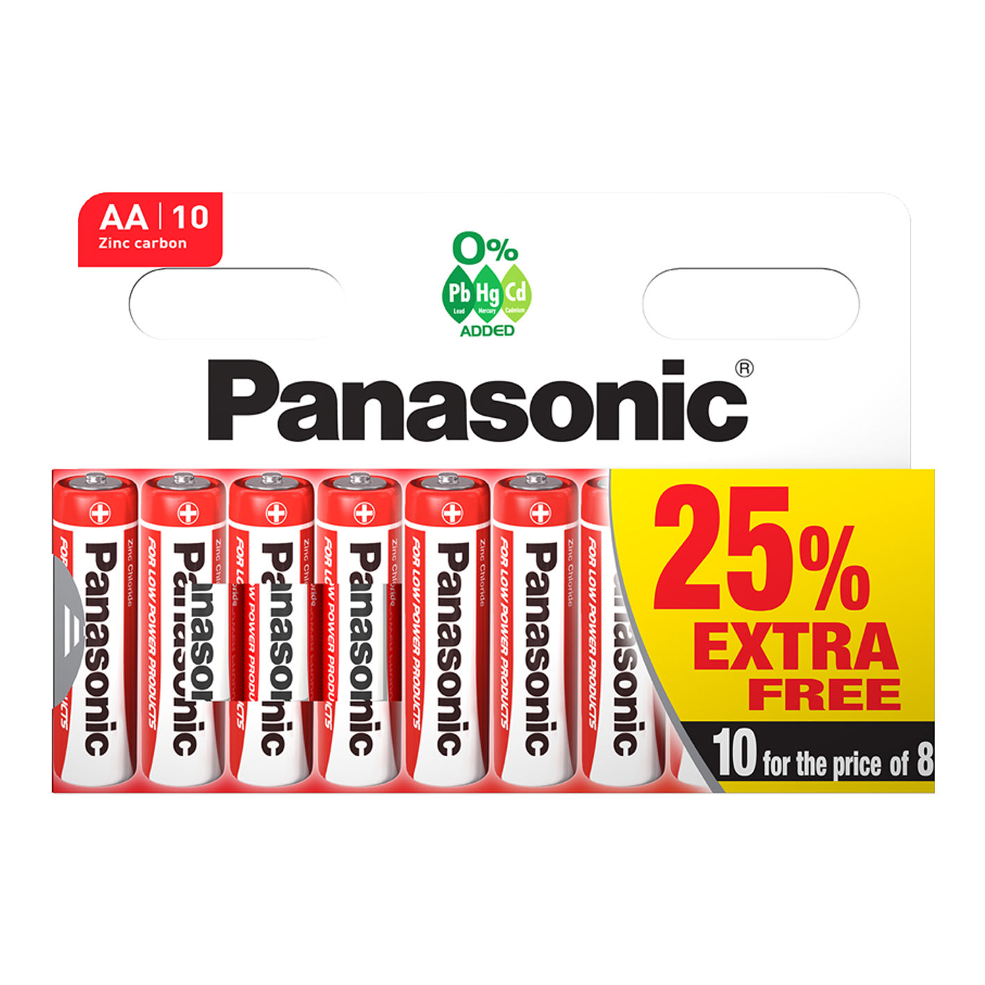 Panasonic AA Zinc Single Use batteries 10 Pack