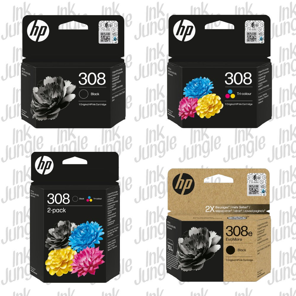 HP 308 Cartouches d’encre Noir/Trois couleurs 2 pièces (6L6S6UE#301