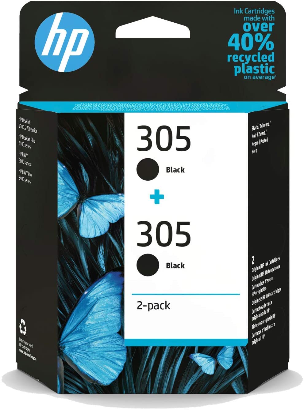 HP 305 Ink Cartridge Black & Colour Refill Kit For HP DeskJet Plus