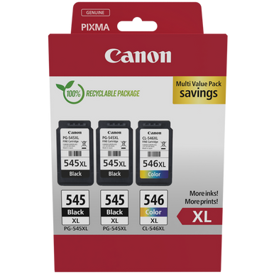 Kamo 545XL 546XL Printer Cartridges Multipack Compatible With Canon PG