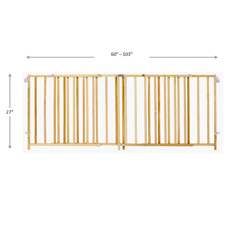 North States MyPet Extra-Wide Swing Wood Petgate - North States