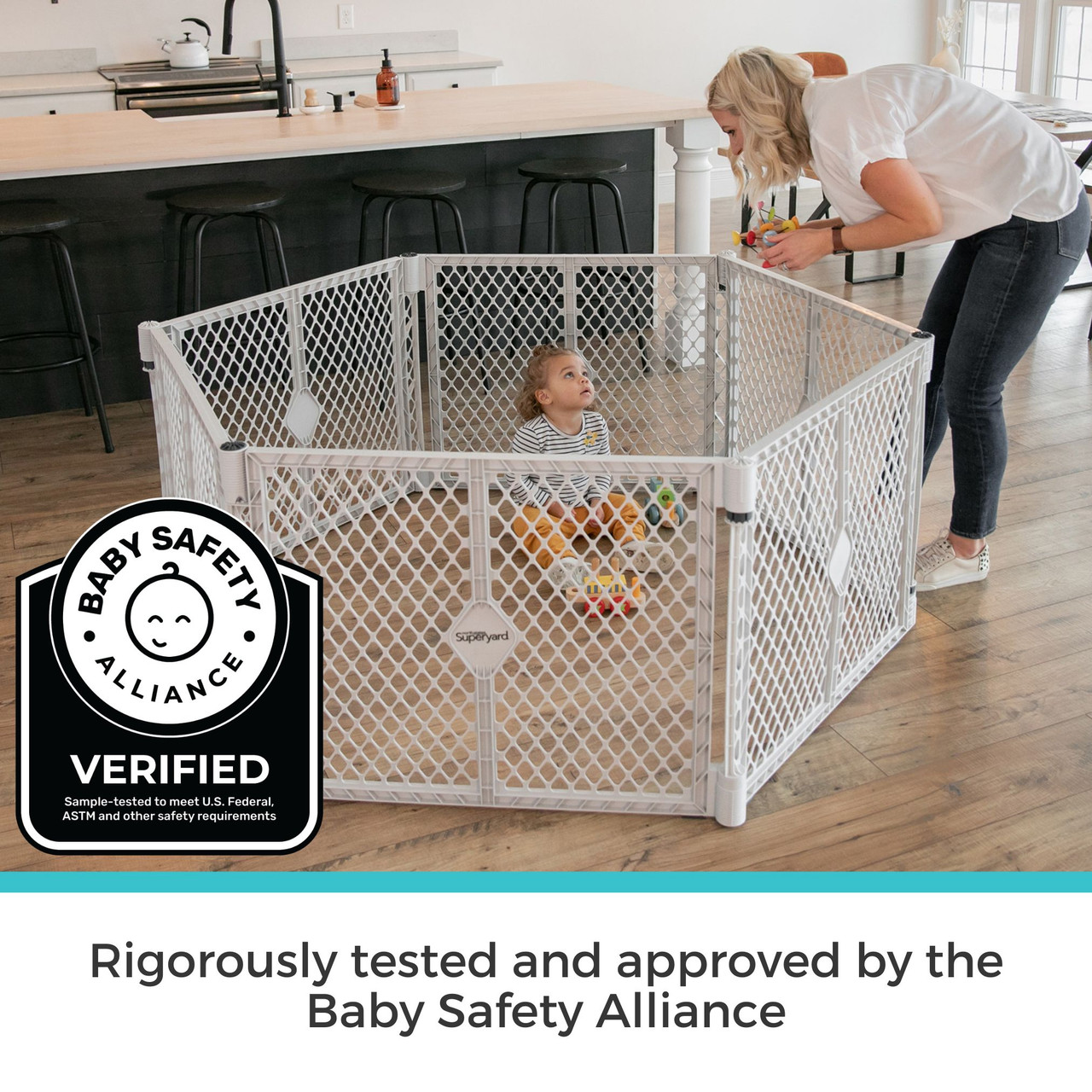 Toddleroo by North States Superyard® Two-Panel Gray Extension
