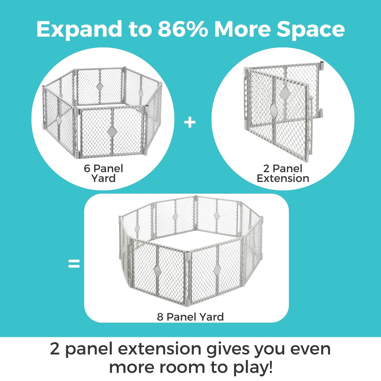 Toddleroo by North States Superyard® Two-Panel Gray Extension