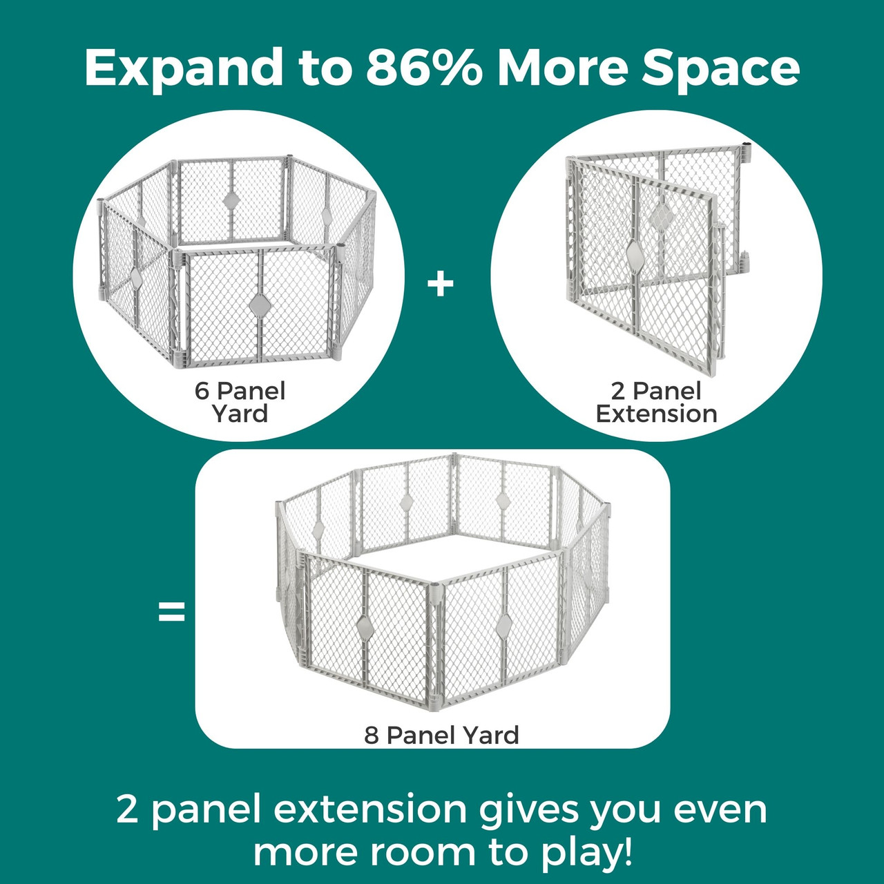 North States MyPet Petyard Two-Panel Gray Extension - North States