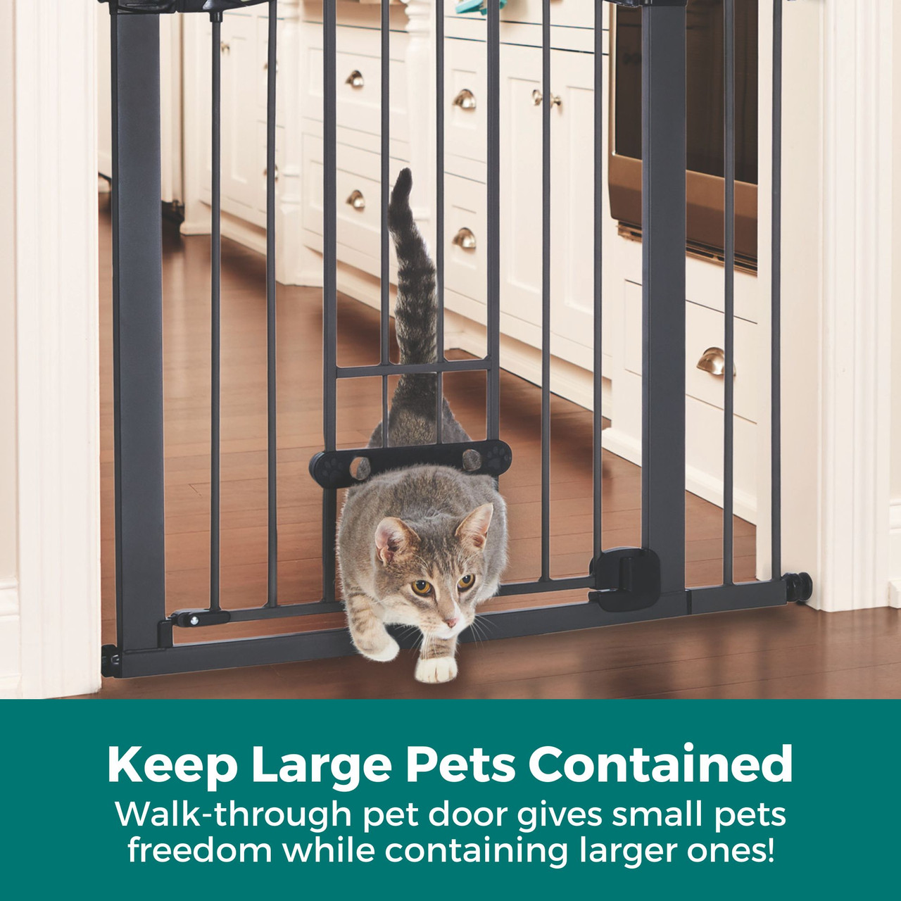 North States MyPet Wide Deco EasyPass Pet Gate® with Auto Close