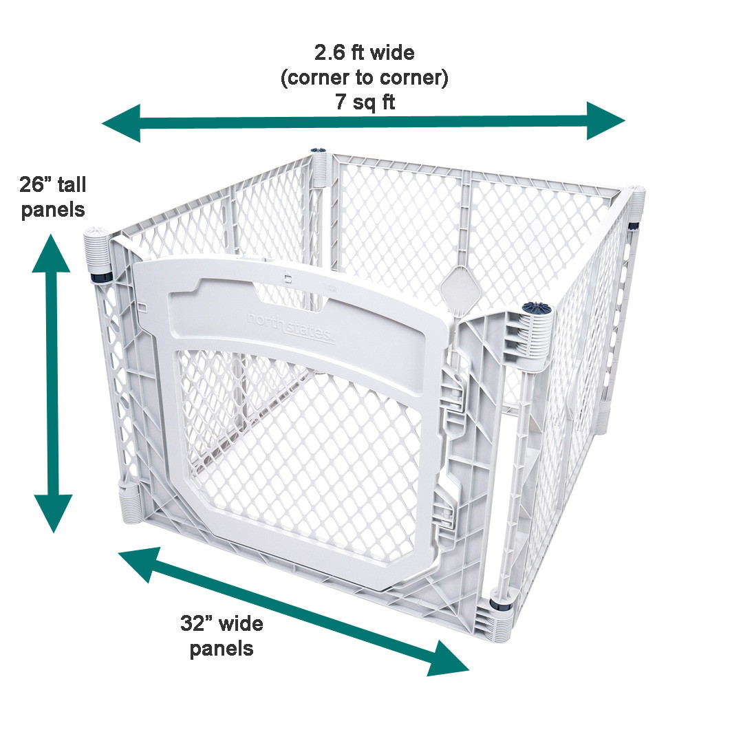 North States MyPet Petyard Plus 4-Panel Gray - North States