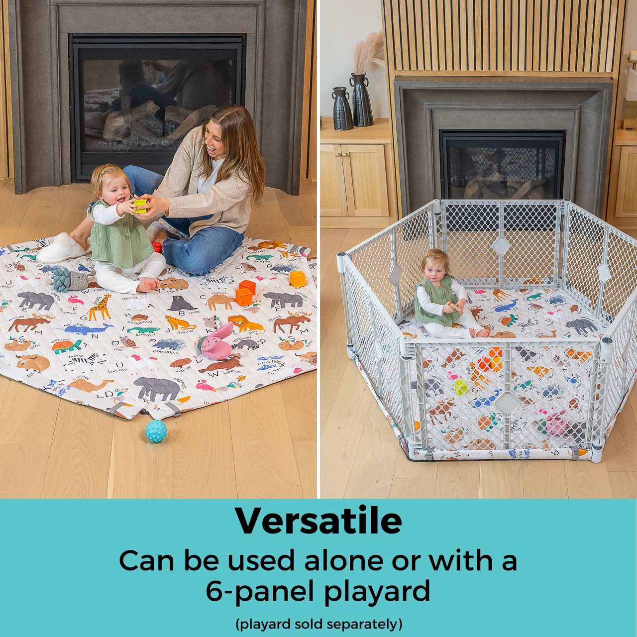 Toddleroo by North States SecureMat Animal ABC Hexagon Play Mat