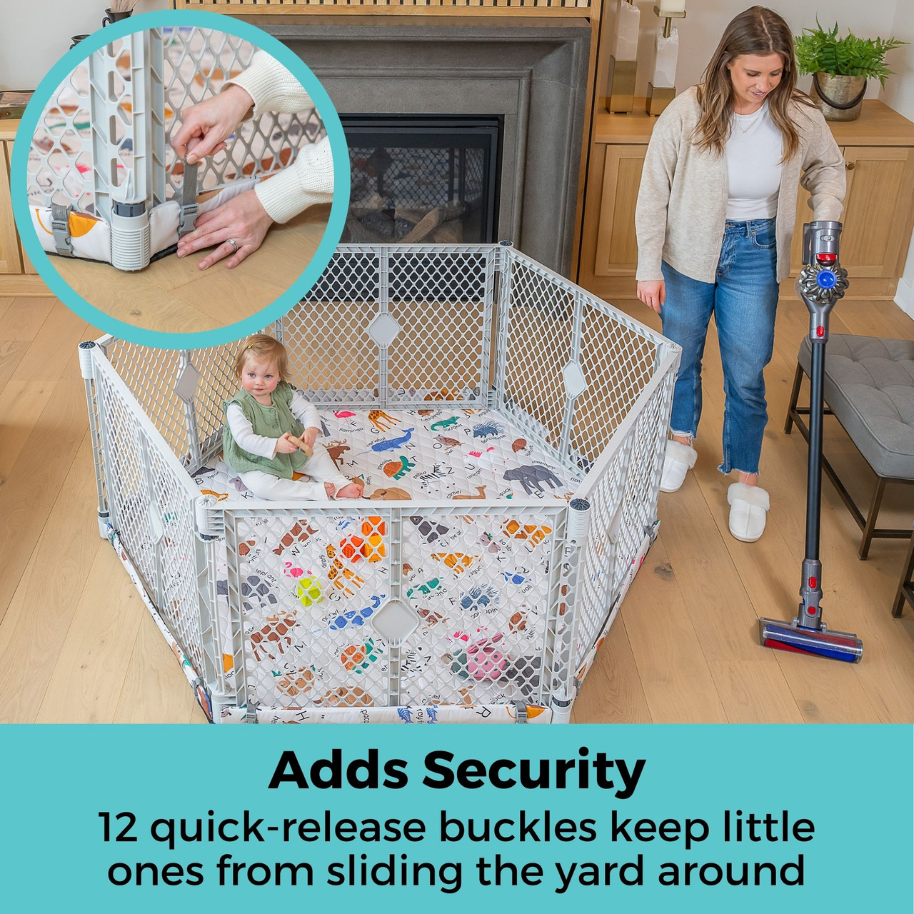 Toddleroo by North States SecureMat Animal ABC Hexagon Play Mat