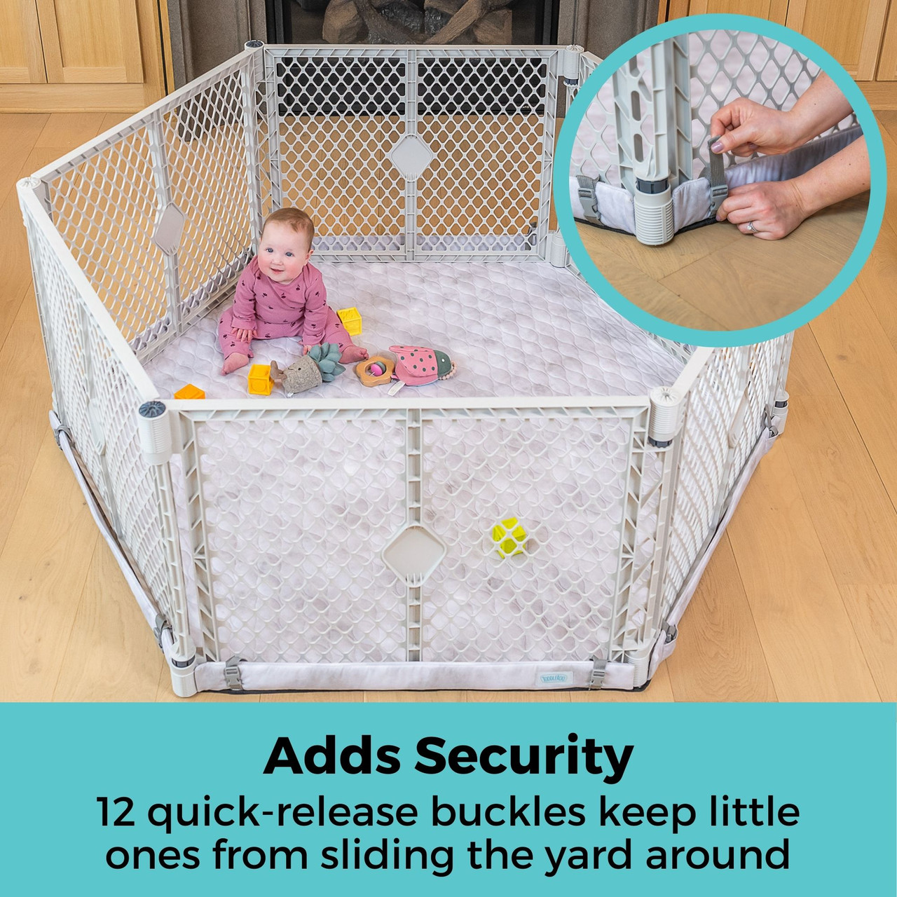 Toddleroo by North States SecureMat Clouds Hexagon Play Mat
