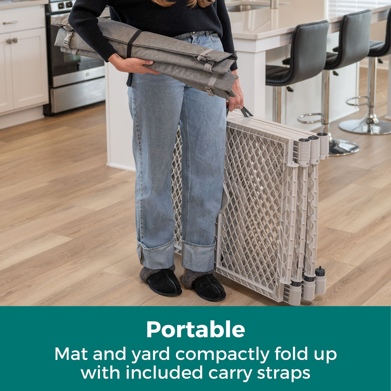North States MyPet Petyard Protect with Graphite SecureMat - North