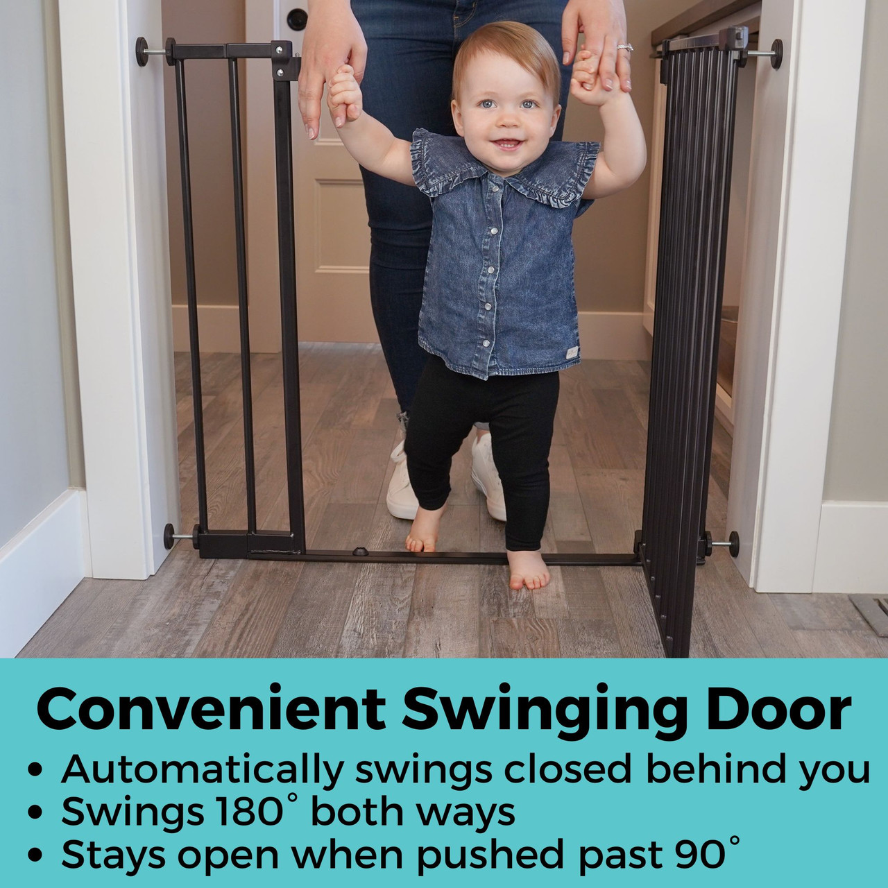 Toddleroo by North States StepSafe Auto-Close Gate Black - North