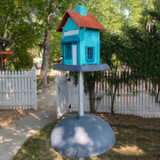 Two-Way Squirrel Baffle: shown with Bed & Breakfast Birdfeeder.