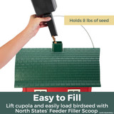 Large Red Barn Birdfeeder : Holds 8 lbs. of seed. Easy to fill - lift cupola and easily load birdseed with North States' Feeder Filler Scoop.