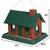 Large Log Cabin Birdfeeder Dimensions