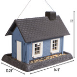 Large Blue Cottage Birdfeeder Dimensions