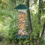 2-In-1 Hinged-Port Birdfeeder 4 Perch Green