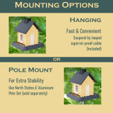 Yellow Cottage Birdfeeder Mounting Options