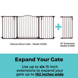 6-Bar Bronze Extension for Deluxe Decor Gate: Expand Your Gate - use up to six 15-inch extensions to expand your gate up to 162 inches wide.