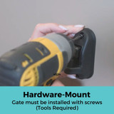 Deluxe Décor Gate:  Hardware-Mount - gate must be installed with screws (tools required).