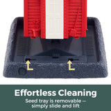 School House Birdfeeder: Effortless cleaning - seed tray is removable - simply slide and lift.