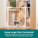 Wide Walk Thru EasyPass Pet Gate with Auto Close: Keep large pets contained - walk-through pet door gives small pets freedom while containing larger ones!